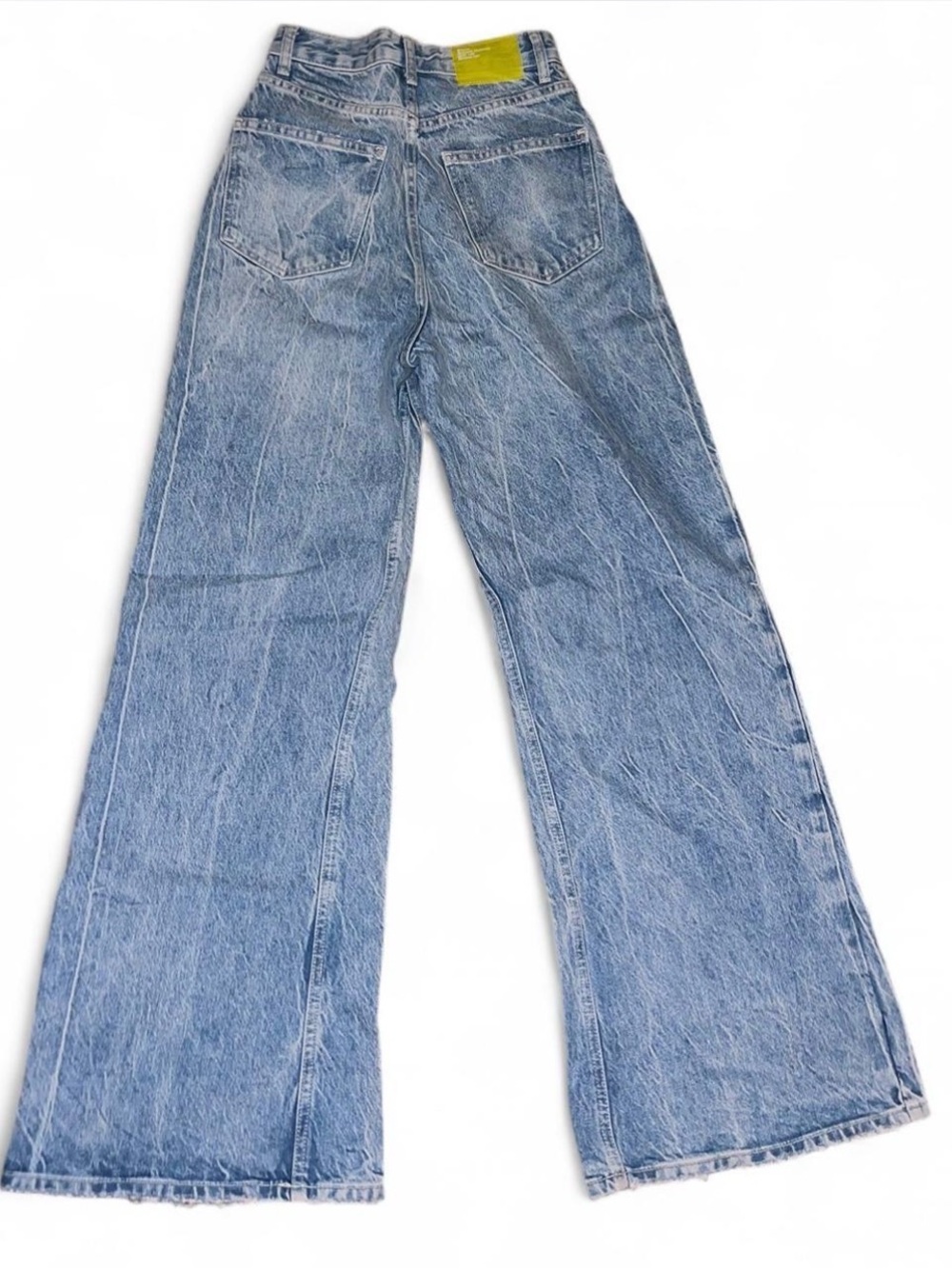 Bershka Light Blue Distressed Wide-Leg Jeans - Picture 3 of 3